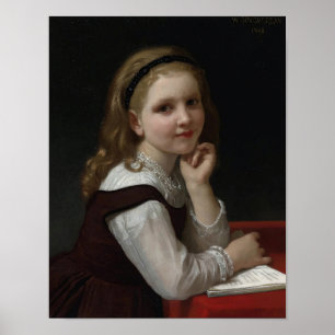 Distraktion av William-Adolphe Bouguereau Poster