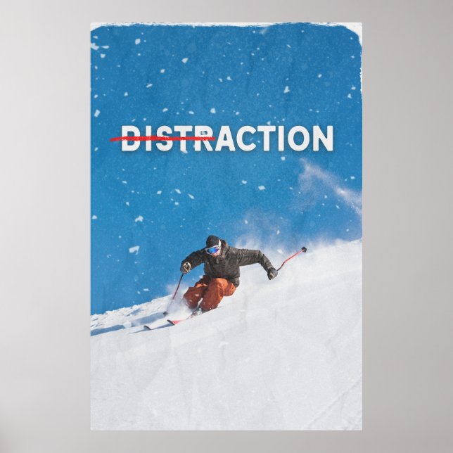 Distraktion (Handling). Motiverande Poster (Framsidan)
