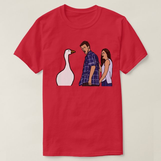 Distrated Boykompis Meme Gaming Goose och Couple T Shirt (Design framsida)