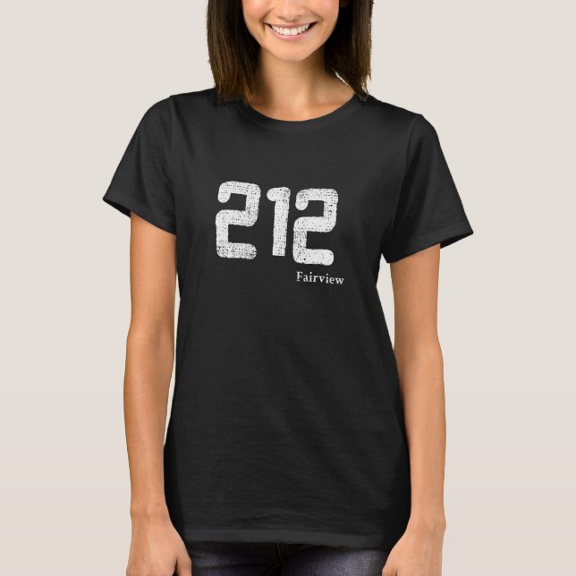 Distress 212 Area Code Fairview, New York T Shirt (Framsida)