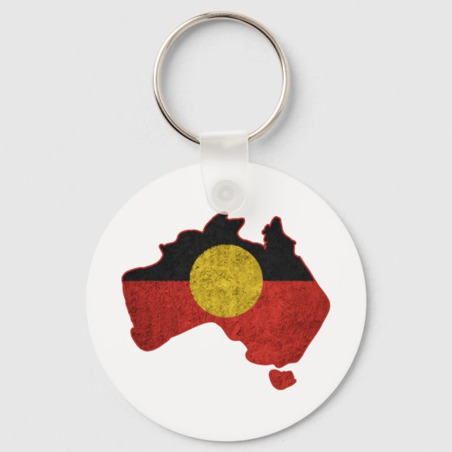 Distress Aboriginal-Flagga Nyckelring (Framsida)