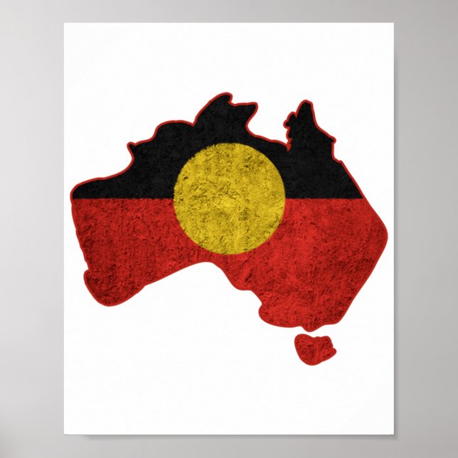 Distress Aboriginal-Flagga Poster (Framsidan)