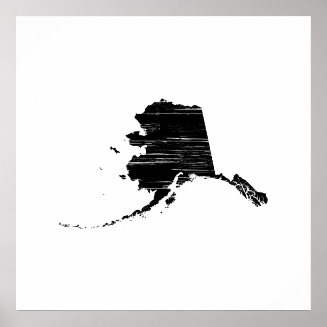 Distress Alaska State Outline Poster (Framsidan)
