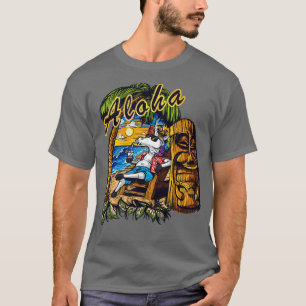 Distress Aloha Hawaiian Tropical Unicorn Moa Bea T Shirt