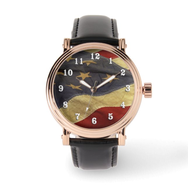 Distress American Flagga Armbandsur (Framsida)