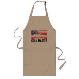 Distress American flagga BBQ apron | Grill master Långt Förkläde