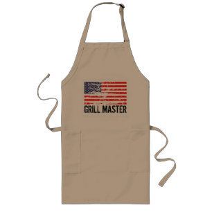 Distress American flagga BBQ apron Grill master Långt Förkläde