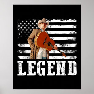 Distress American Flagga Dwight Yoakam Singer.png Poster