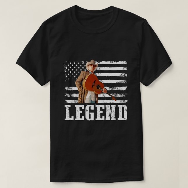 Distress American Flagga Dwight Yoakam Singer.png T Shirt (Design framsida)