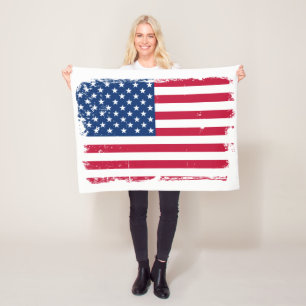 Distress American Flagga ece Blanket Fleecefilt