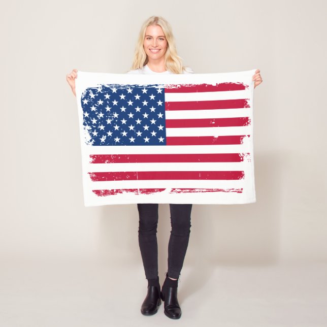 Distress American Flagga ece Blanket Fleecefilt (På plats)