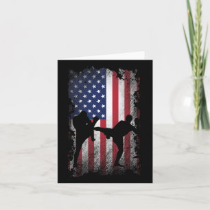 Distress American Flagga Kick Boxing Usa Patriotic Kort