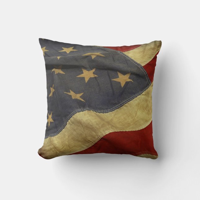 Distress American Flagga Kudde (Framsida)