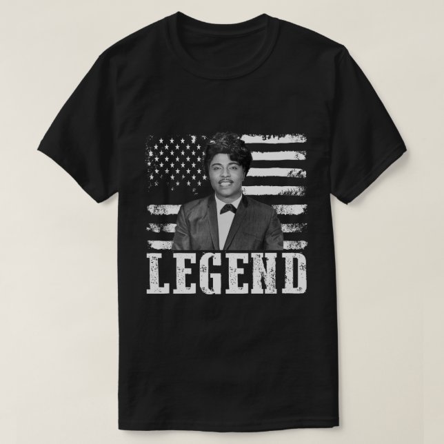 Distress American Flagga Little Richard Singer T Shirt (Design framsida)