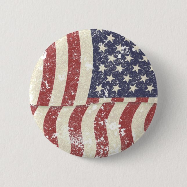 Distress American Flagga - lodrät Knapp (Framsida)