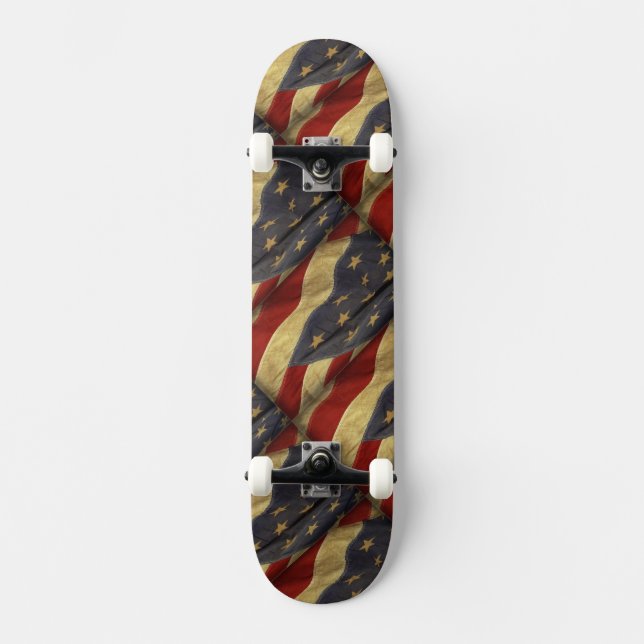 Distress American Flagga Mini Skateboard Bräda 18,7 Cm (Framsida)