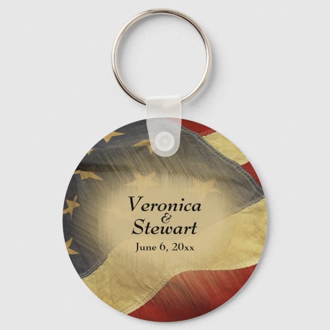 Distress American Flagga Nyckelring (Framsida)