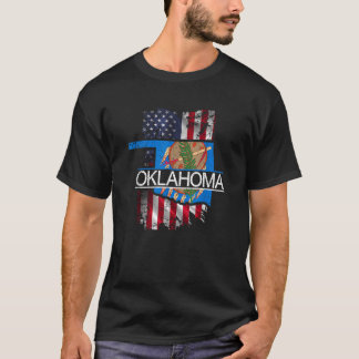 Distress American Flagga Oklahoma T Shirt