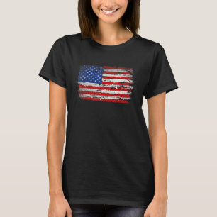 Distress American Flagga Patriotic America USA, 4: T Shirt
