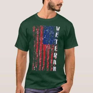 Distress American Flagga Proud Us Veteran T Shirt