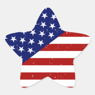 Distress American Flagga Sticker Stjärnformat Klistermärke