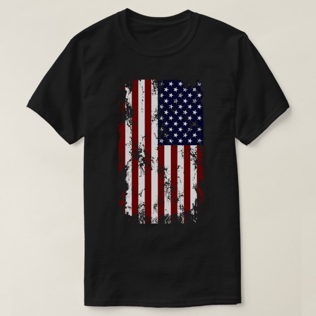 Distress American Flagga T Shirt (Design framsida)