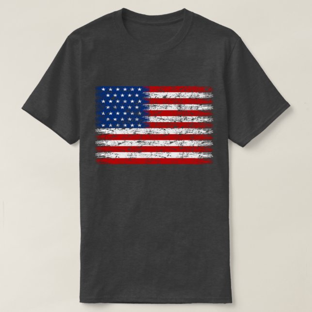 Distress American Flagga T Shirt (Design framsida)