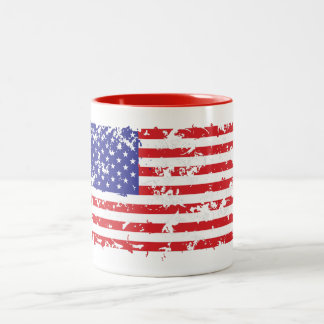Distress American Flagga Två-Tonad Mugg