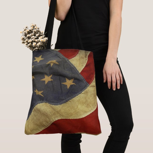 Distress American Flagga Tygkasse (Närbild)