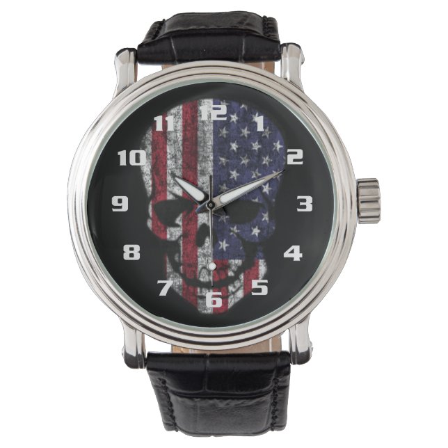 Distress American Skull Armbandsur (Framsida)