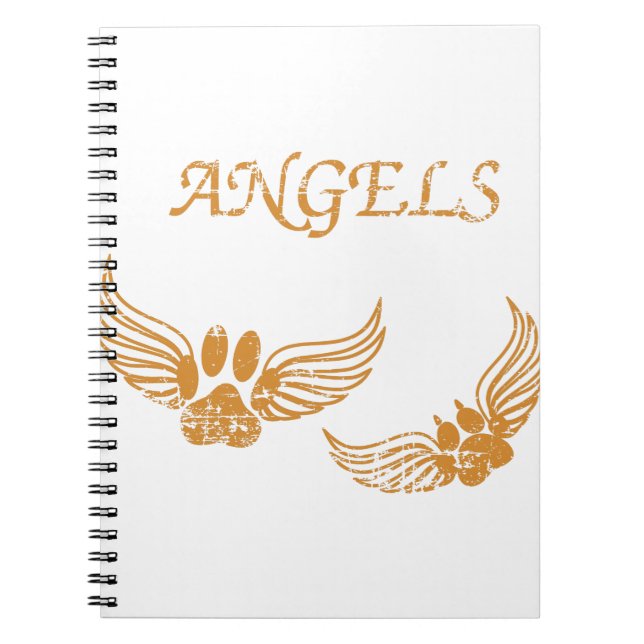 Distress Angel Pet Tass Anteckningsbok (Framsidan)
