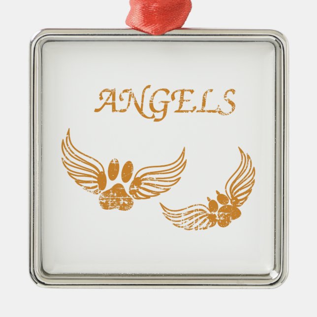 Distress Angel Pet Tass Julgransprydnad Metall (Framsidan)