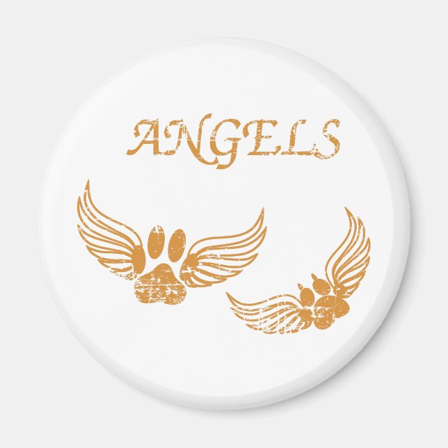 Distress Angel Pet Tass Magnet (Framsidan)