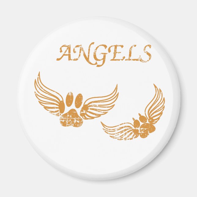Distress Angel Pet Tass Magnet (Framsidan)