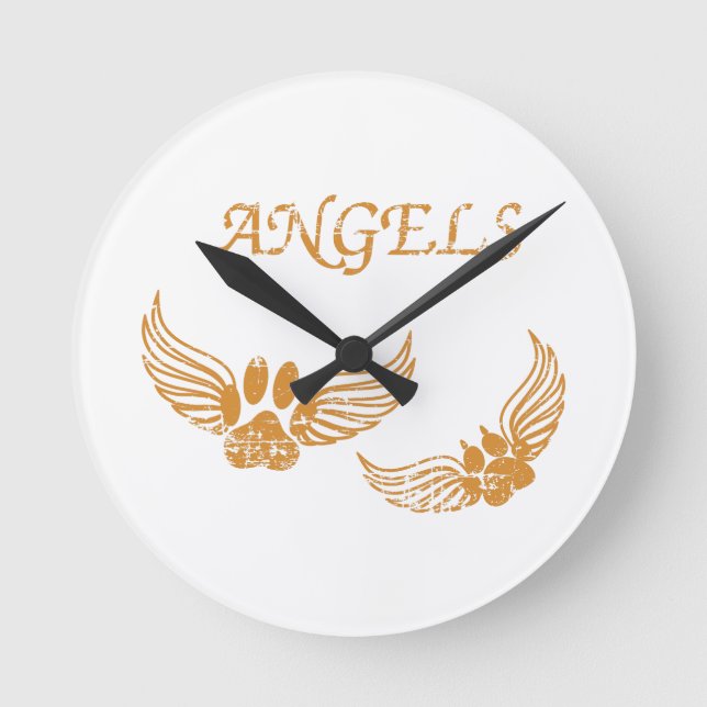 Distress Angel Pet Tass Rund Klocka (Framsida)