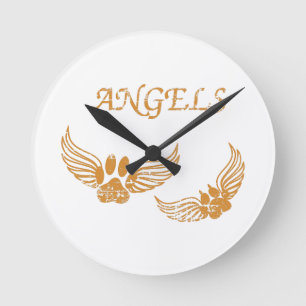 Distress Angel Pet Tass Rund Klocka