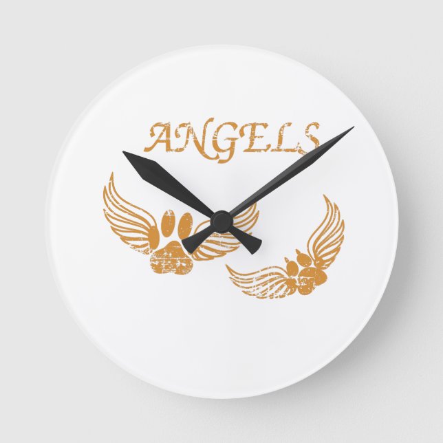 Distress Angel Pet Tass Rund Klocka (Framsida)
