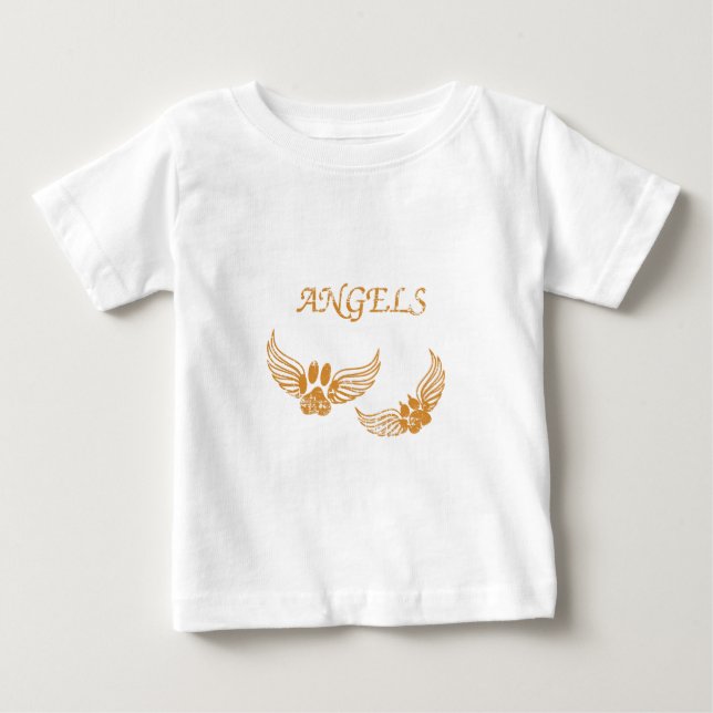 Distress Angel Pet Tass T Shirt (Framsida)