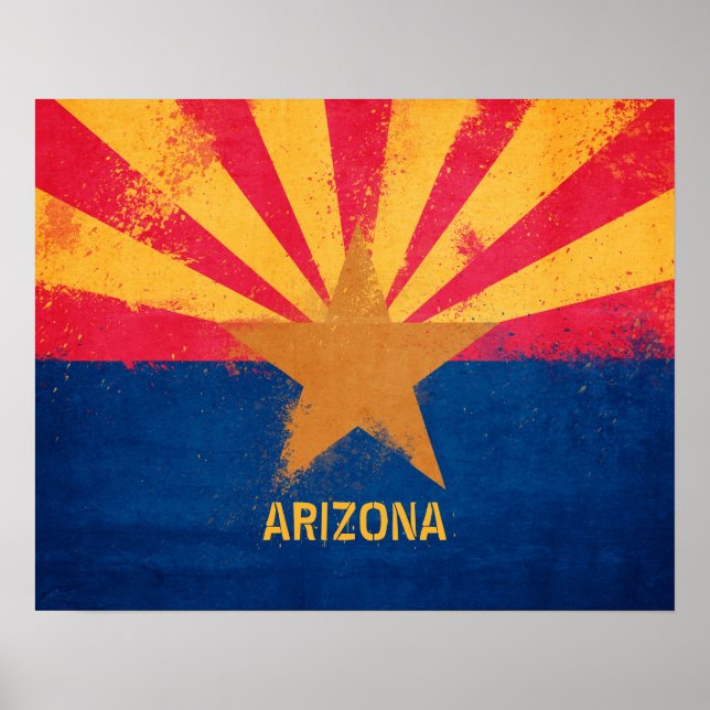 Distress Arizona Statlig flagga Poster (Framsidan)