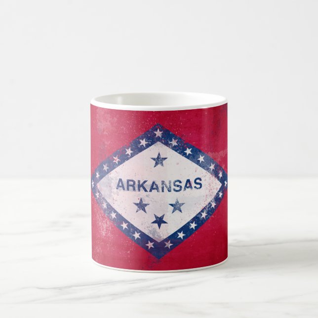 Distress Arkansas Flagga Kaffemugg (Center)