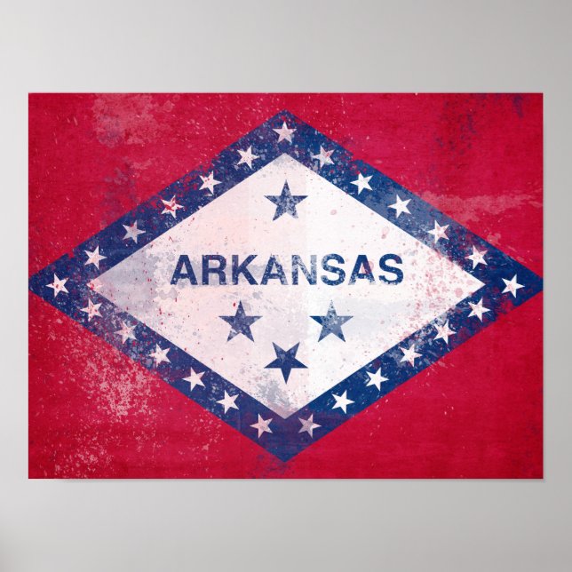 Distress Arkansas Flagga Poster (Framsidan)