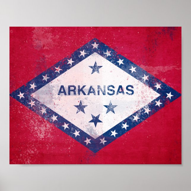 Distress Arkansas Flagga Poster (Framsidan)