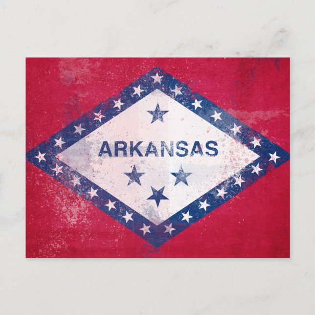 Distress Arkansas Flagga Vykort (Framsida)