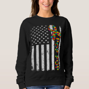Distress Autism Pop Pop American Flagga Mat T Shirt
