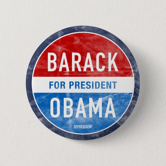 Distress Barack Obama Button Knapp (Framsida)