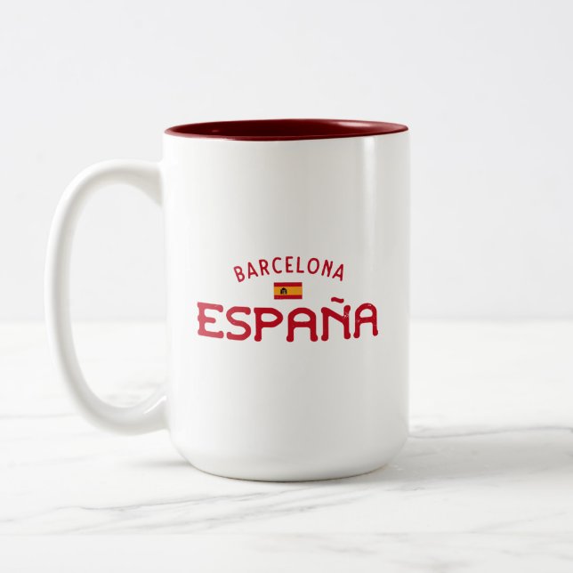 Distress Barcelona Spain (España) Två-Tonad Mugg (Vänster)