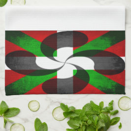 Distress Baskque Flagga och Kor Kitchen Towel Kökshandduk