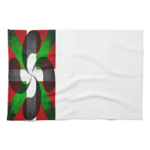 Distress Baskque Flagga och Kor Kitchen Towel