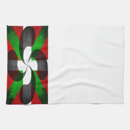 Distress Baskque Flagga och Kor Kitchen Towel Kökshandduk
