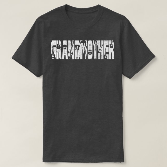 Distress Bäste farmor nånsin Guitar Älskare Guit T Shirt (Design framsida)